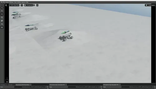 Isaac Lab velocity-tracking training scene for the KETI 20-DOF wheeled-legged AMR
