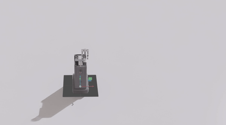 Shelf-transfer sequence for the lift-equipped mobile manipulator in Isaac Lab